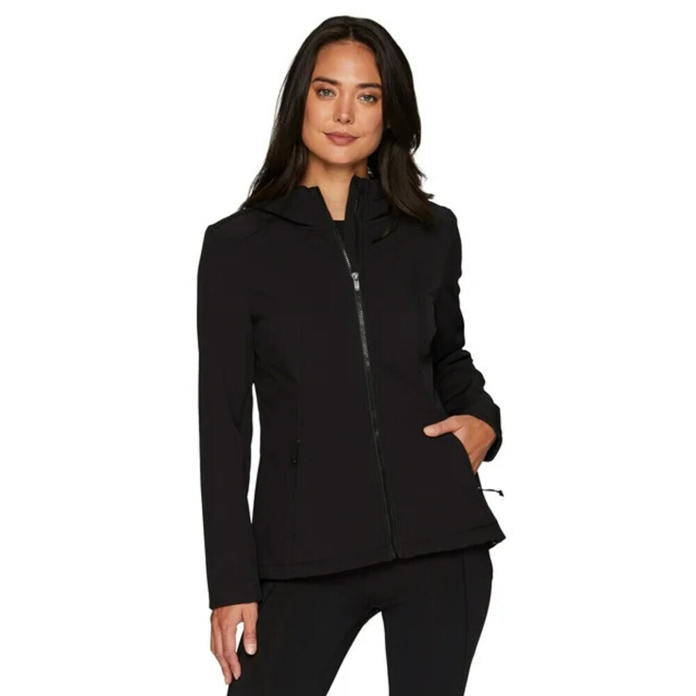 Avalanche Women's Soft Shell Fleece Lined Jacket W/Hood & Pockets Black Size S